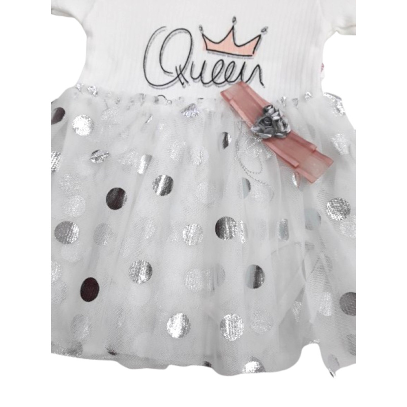 Φόρεμα Αμάνικο με Κορδέλα Queen Forever White Mirabel Baby 38369
