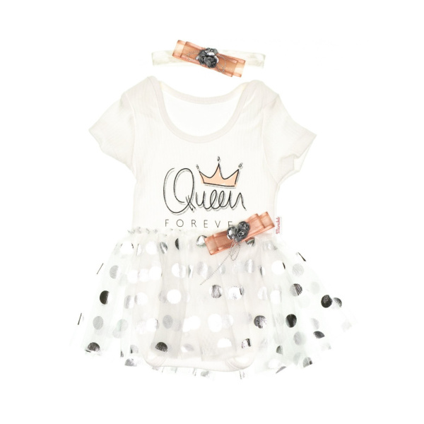 Φόρεμα Αμάνικο με Κορδέλα Queen Forever White Mirabel Baby 38369