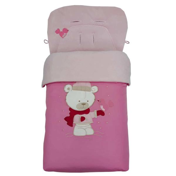 Ποδόσακος-Στρώμα καροτσιού Beboulino Bear Pink 60500970008