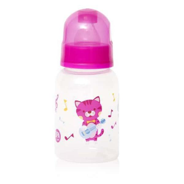 Μπιμπερό Πλαστικό 125ml +0 μηνών Simple Lorelli Pink Cat 1020012