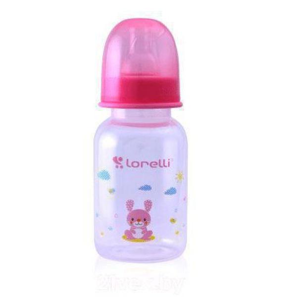 Μπιμπερό Πλαστικό 125ml +0 μηνών Simple Lorelli Pink Bunny 1020012