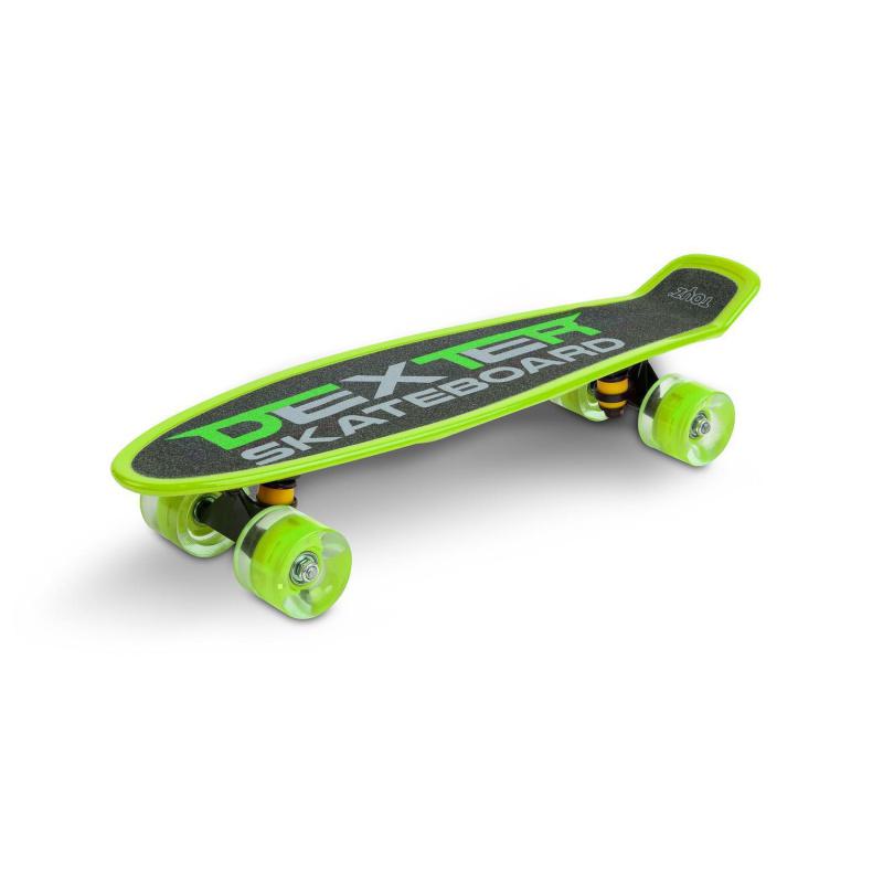 Skateboard με Κράνος και Πρστατευτικά Dexter Toyz Green 0501