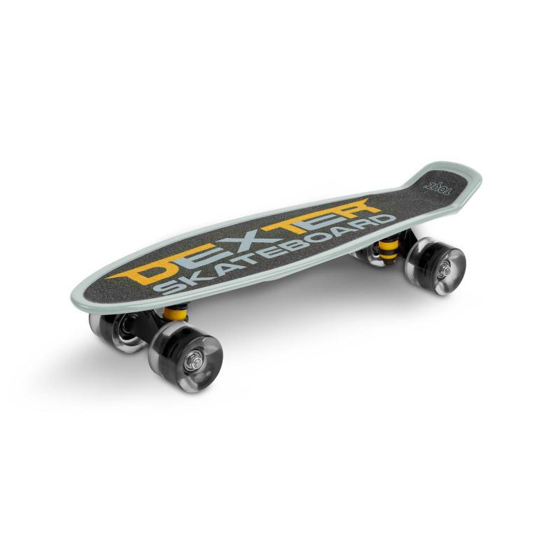 Skateboard με Κράνος και Πρστατευτικά Dexter Toyz Grey 0502