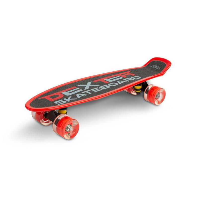 Skateboard με Κράνος και Πρστατευτικά Dexter Toyz Red 0503