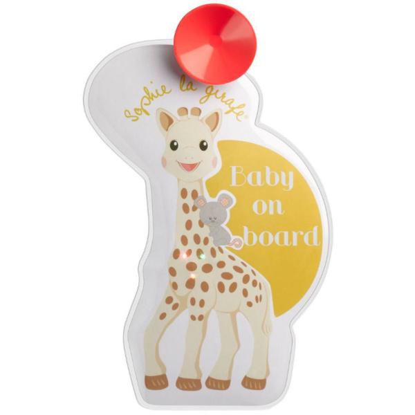 Sophie La Girafe Σήμα Αυτοκινήτου με φωτάκια Baby on Board Pink S470213