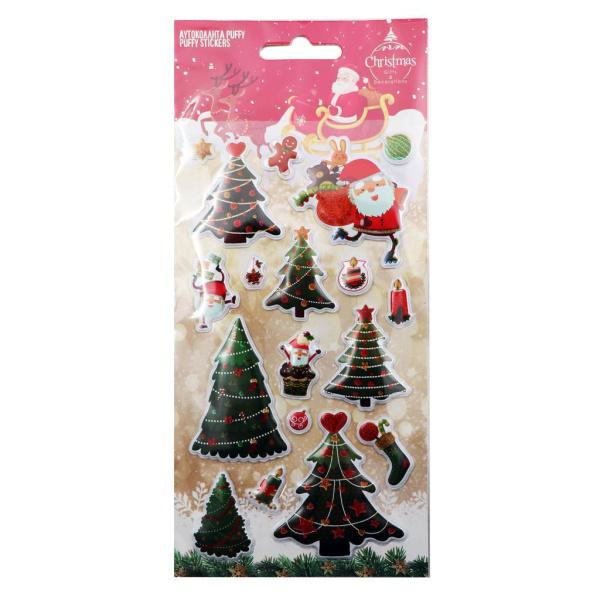 Χριστουγεννιάτικα Αυτοκόλλητα Cristmans Tree Puffy Glitter Διακάκης  000621136