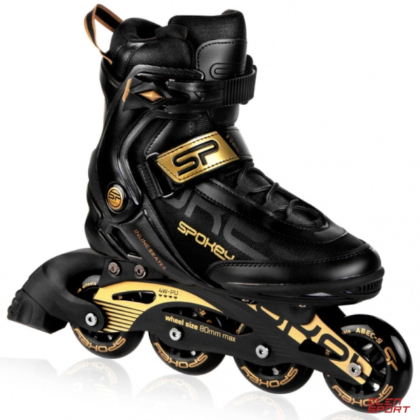 Πατίνια Roller Skates Αυξομειούμενα No41 Inline Prime Pro Spokey Black Gold 926971