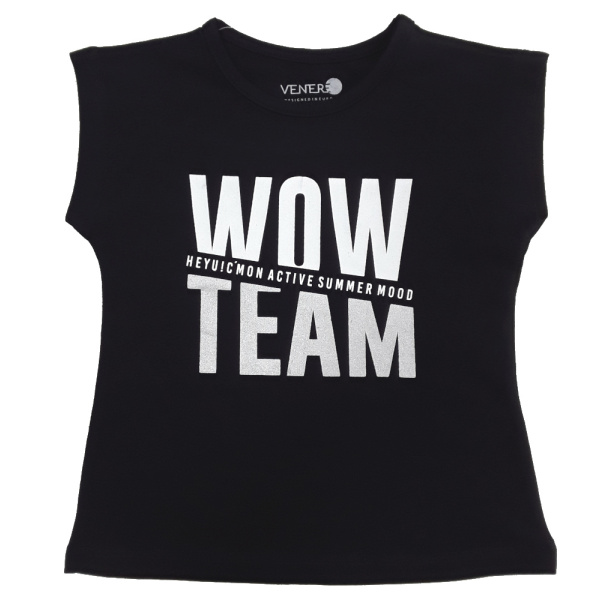 T-shirt Καλοκαρινό Wow Team Venere Black 8010685