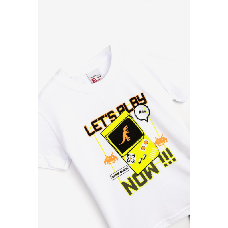 Μπλουζάκι με Βερμούδα Μακό White Chaki Funky 124-301130