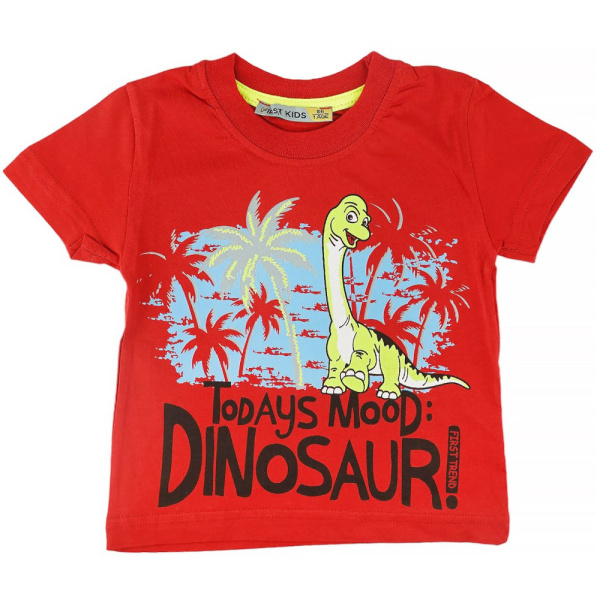 Μπλούζα Κοντομάνικη Today's Red Mood Dinosaur First Kids 38685