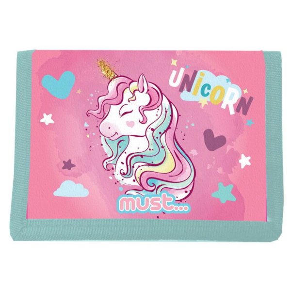Πορτοφόλι με Μπρελόκ Σετ Δώρου Unicorn Must Pink 000585475